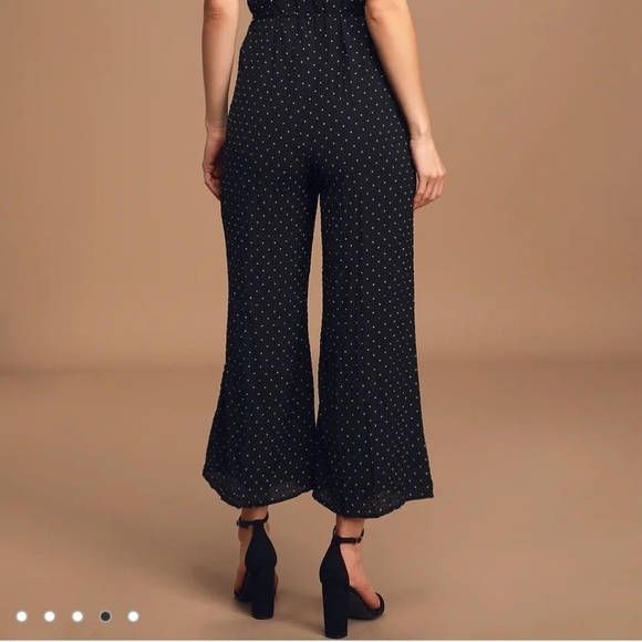 Lulus Charming Ways Black White Polka Dot Culotte Jumpsuit Small - Picture 6 of 15